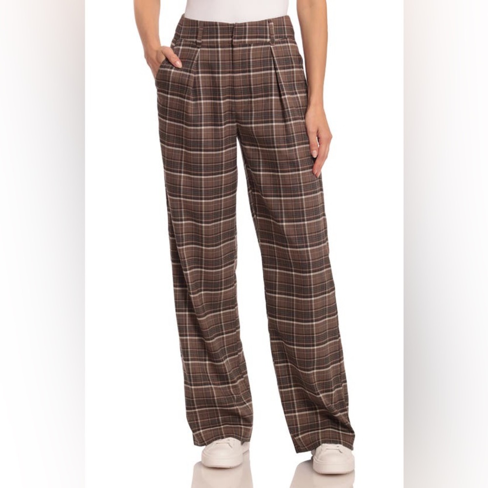 Brown Plaid Wide Leg Trousers 🍂🍁NWT!!